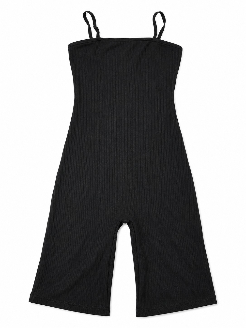 Bozzolo Black Ribbed Shorts And Spaghetti Strap Jumpsuit Size Medium